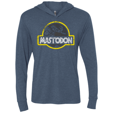 T-Shirts Indigo / X-Small Jurassic Power Black Triblend Long Sleeve Hoodie Tee