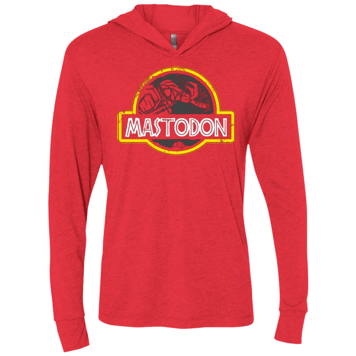 T-Shirts Vintage Red / X-Small Jurassic Power Black Triblend Long Sleeve Hoodie Tee