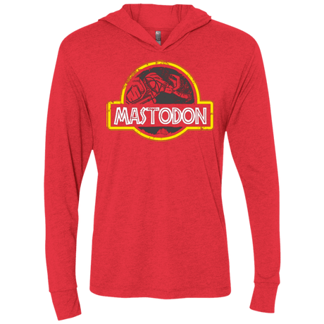 T-Shirts Vintage Red / X-Small Jurassic Power Black Triblend Long Sleeve Hoodie Tee