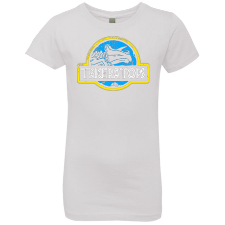 T-Shirts White / YXS Jurassic Power Blue Girls Premium T-Shirt