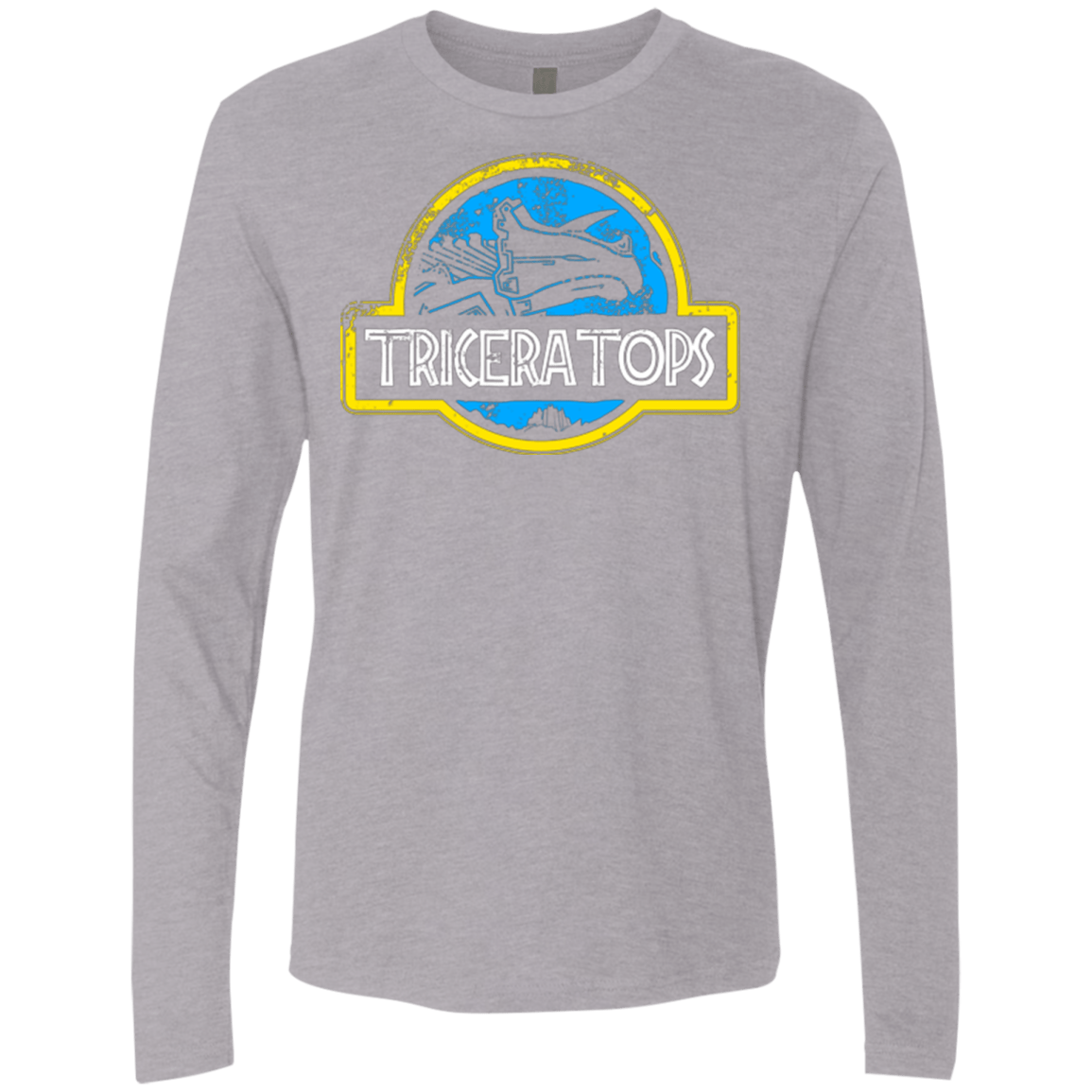 T-Shirts Heather Grey / Small Jurassic Power Blue Men's Premium Long Sleeve