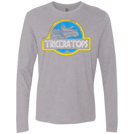 T-Shirts Heather Grey / Small Jurassic Power Blue Men's Premium Long Sleeve