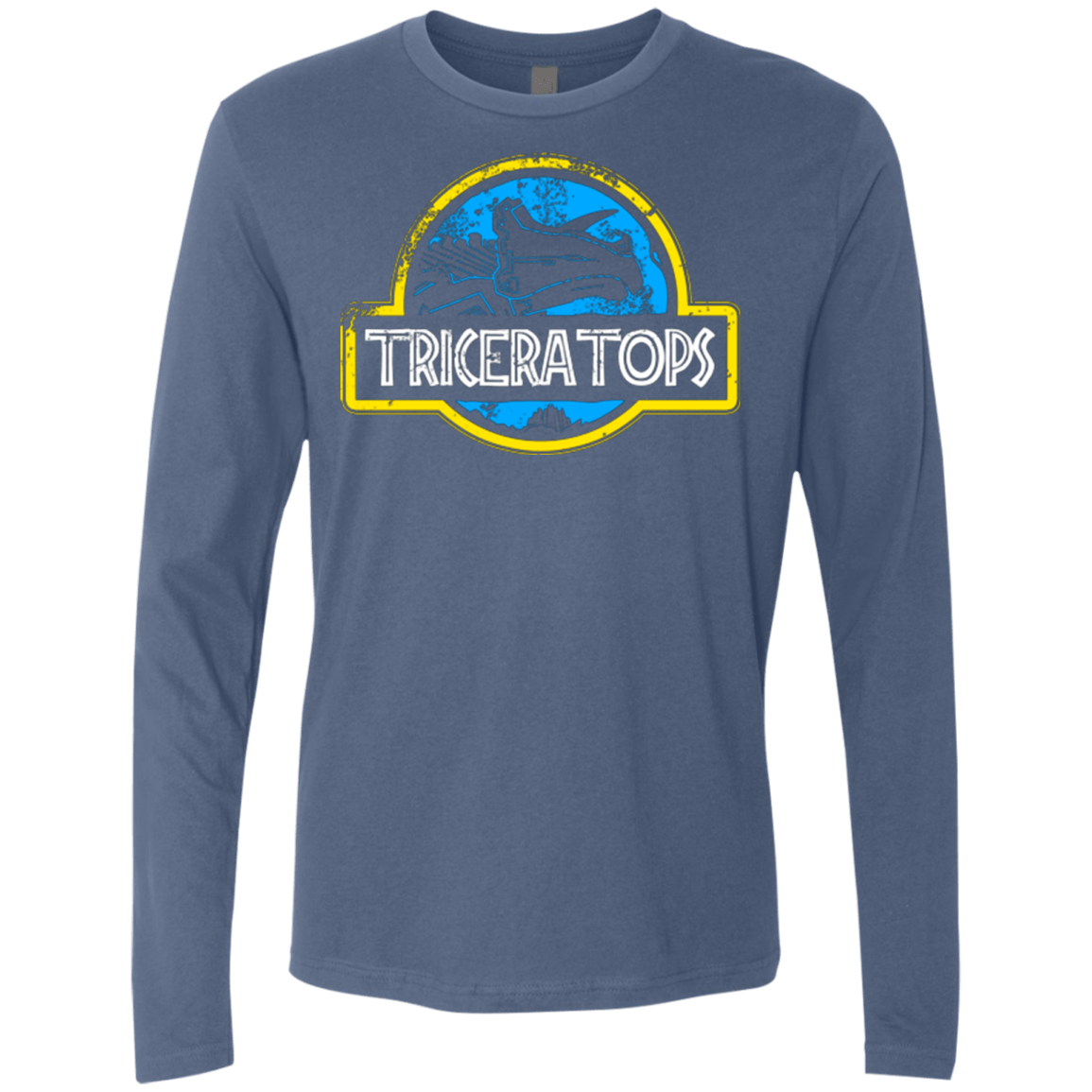 T-Shirts Indigo / Small Jurassic Power Blue Men's Premium Long Sleeve