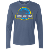 T-Shirts Indigo / Small Jurassic Power Blue Men's Premium Long Sleeve