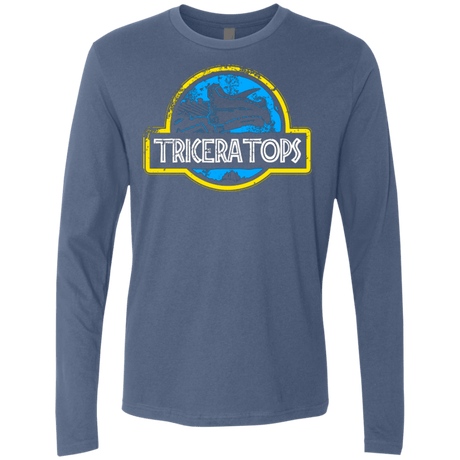 T-Shirts Indigo / Small Jurassic Power Blue Men's Premium Long Sleeve
