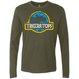 T-Shirts Military Green / Small Jurassic Power Blue Men's Premium Long Sleeve