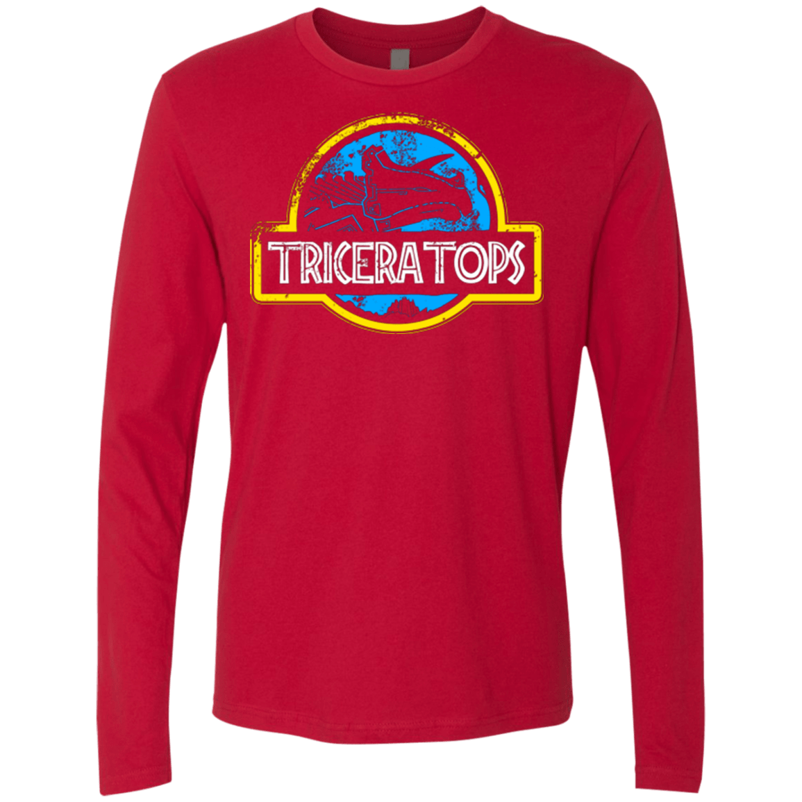 T-Shirts Red / Small Jurassic Power Blue Men's Premium Long Sleeve