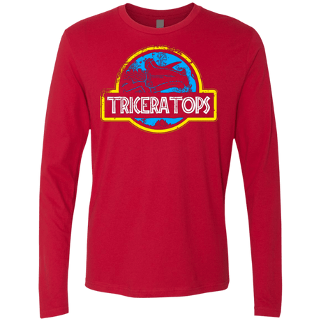 T-Shirts Red / Small Jurassic Power Blue Men's Premium Long Sleeve