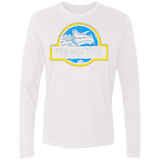 T-Shirts White / Small Jurassic Power Blue Men's Premium Long Sleeve