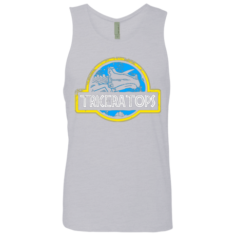 T-Shirts Heather Grey / Small Jurassic Power Blue Men's Premium Tank Top