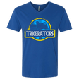 T-Shirts Royal / X-Small Jurassic Power Blue Men's Premium V-Neck