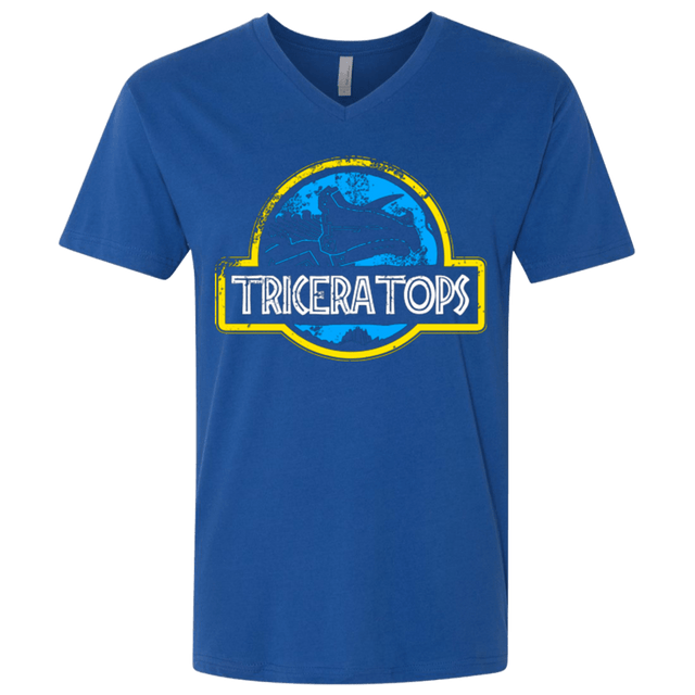 T-Shirts Royal / X-Small Jurassic Power Blue Men's Premium V-Neck