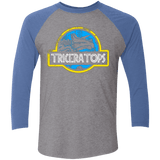 T-Shirts Premium Heather/ Vintage Royal / X-Small Jurassic Power Blue Men's Triblend 3/4 Sleeve