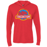 T-Shirts Vintage Red / X-Small Jurassic Power Blue Triblend Long Sleeve Hoodie Tee