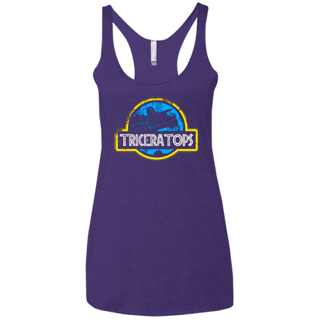 T-Shirts Purple / X-Small Jurassic Power Blue Women's Triblend Racerback Tank