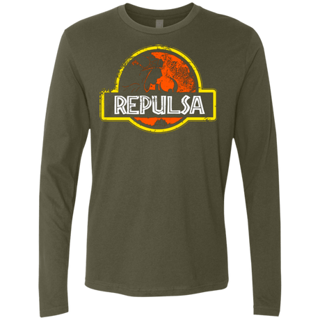 T-Shirts Military Green / Small Jurassic Power Evil Men's Premium Long Sleeve