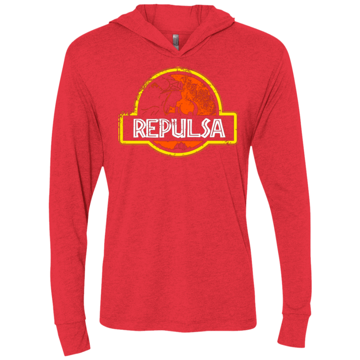 T-Shirts Vintage Red / X-Small Jurassic Power Evil Triblend Long Sleeve Hoodie Tee