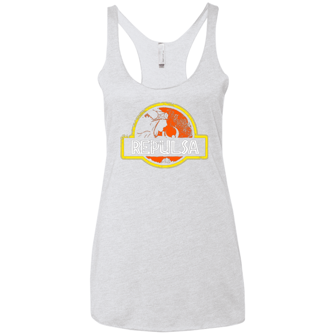 T-Shirts Heather White / X-Small Jurassic Power Evil Women's Triblend Racerback Tank