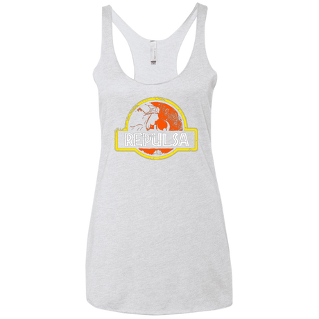 T-Shirts Heather White / X-Small Jurassic Power Evil Women's Triblend Racerback Tank