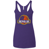 T-Shirts Purple / X-Small Jurassic Power Evil Women's Triblend Racerback Tank