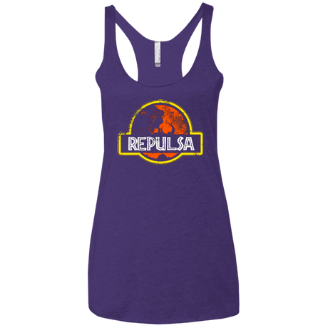 T-Shirts Purple / X-Small Jurassic Power Evil Women's Triblend Racerback Tank