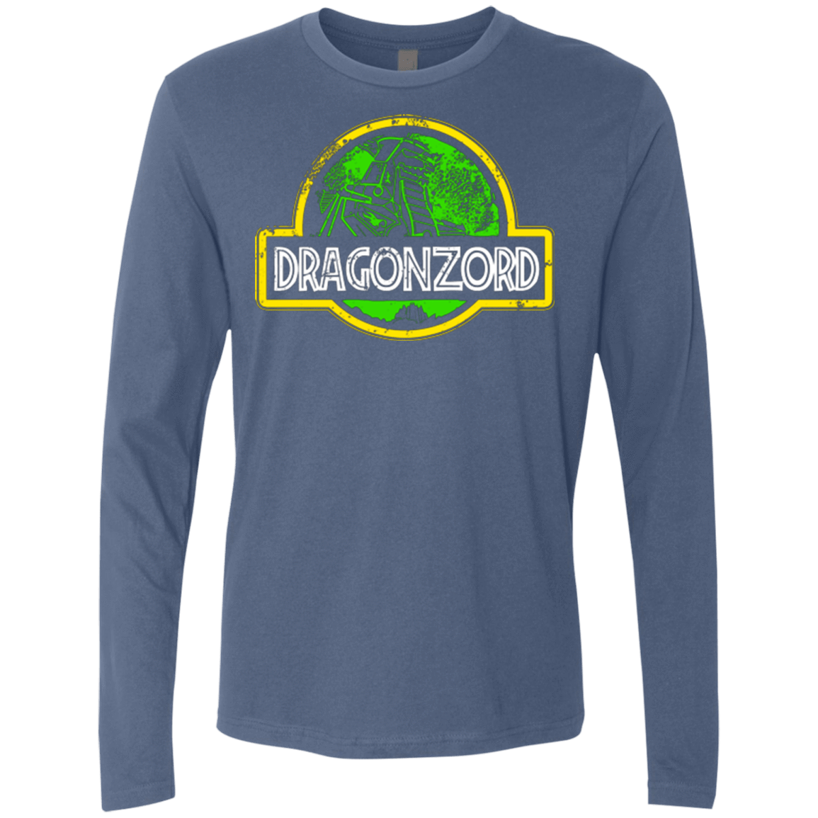 T-Shirts Indigo / Small Jurassic Power Green Men's Premium Long Sleeve