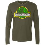 T-Shirts Military Green / Small Jurassic Power Green Men's Premium Long Sleeve