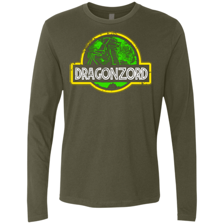 T-Shirts Military Green / Small Jurassic Power Green Men's Premium Long Sleeve