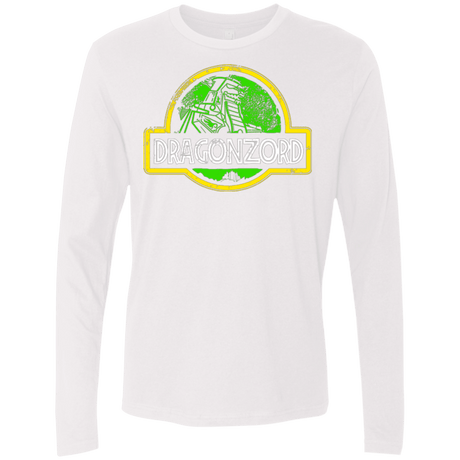 T-Shirts White / Small Jurassic Power Green Men's Premium Long Sleeve