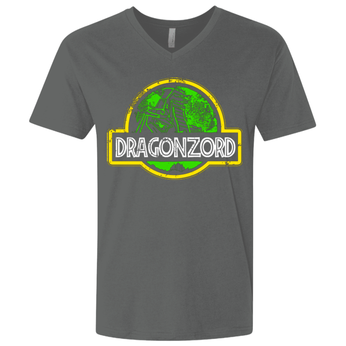 T-Shirts Heavy Metal / X-Small Jurassic Power Green Men's Premium V-Neck