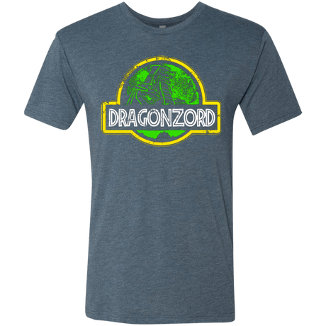 T-Shirts Indigo / Small Jurassic Power Green Men's Triblend T-Shirt