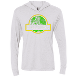 T-Shirts Heather White / X-Small Jurassic Power Green Triblend Long Sleeve Hoodie Tee