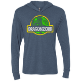 T-Shirts Indigo / X-Small Jurassic Power Green Triblend Long Sleeve Hoodie Tee