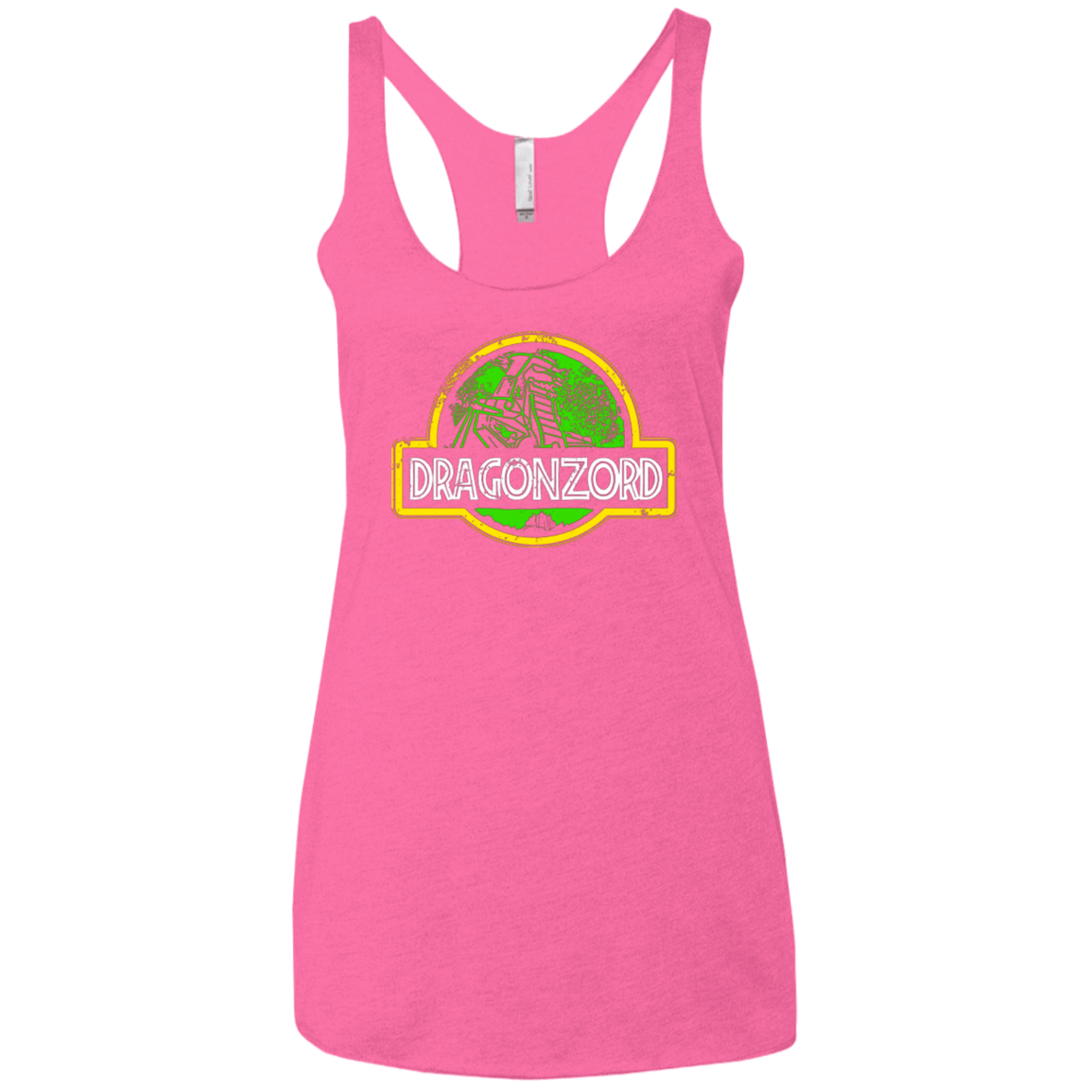 T-Shirts Vintage Pink / X-Small Jurassic Power Green Women's Triblend Racerback Tank