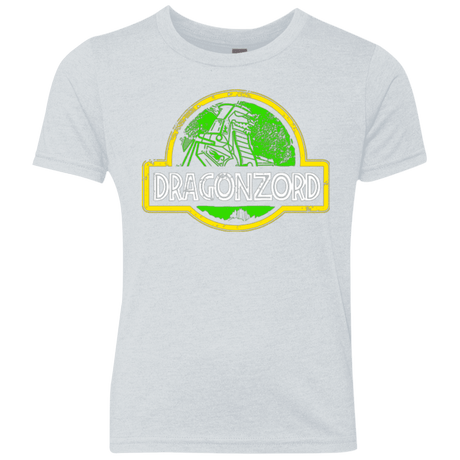 T-Shirts Heather White / YXS Jurassic Power Green Youth Triblend T-Shirt