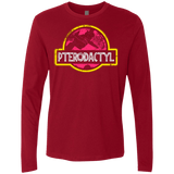 T-Shirts Cardinal / Small Jurassic Power Pink Men's Premium Long Sleeve