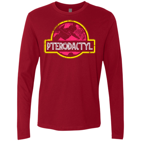 T-Shirts Cardinal / Small Jurassic Power Pink Men's Premium Long Sleeve