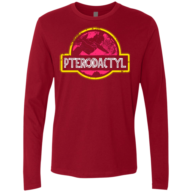 T-Shirts Cardinal / Small Jurassic Power Pink Men's Premium Long Sleeve