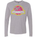 T-Shirts Heather Grey / Small Jurassic Power Pink Men's Premium Long Sleeve