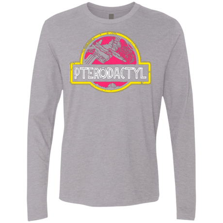 T-Shirts Heather Grey / Small Jurassic Power Pink Men's Premium Long Sleeve