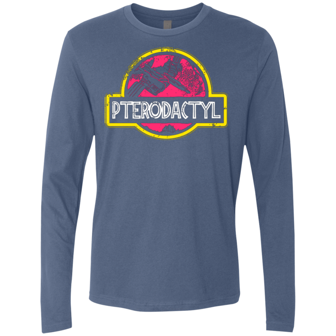T-Shirts Indigo / Small Jurassic Power Pink Men's Premium Long Sleeve