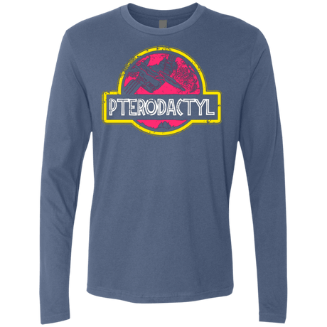 T-Shirts Indigo / Small Jurassic Power Pink Men's Premium Long Sleeve