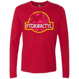 T-Shirts Red / Small Jurassic Power Pink Men's Premium Long Sleeve