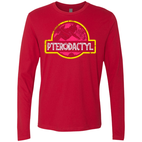 T-Shirts Red / Small Jurassic Power Pink Men's Premium Long Sleeve