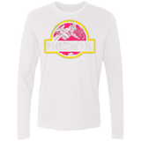 T-Shirts White / Small Jurassic Power Pink Men's Premium Long Sleeve