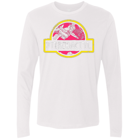 T-Shirts White / Small Jurassic Power Pink Men's Premium Long Sleeve
