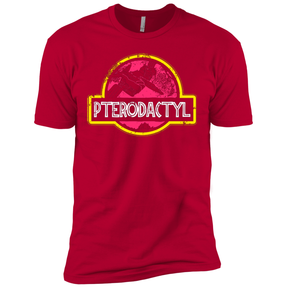 T-Shirts Red / X-Small Jurassic Power Pink Men's Premium T-Shirt