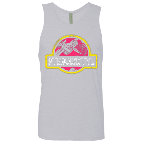 T-Shirts Heather Grey / Small Jurassic Power Pink Men's Premium Tank Top