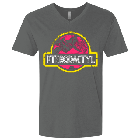 T-Shirts Heavy Metal / X-Small Jurassic Power Pink Men's Premium V-Neck
