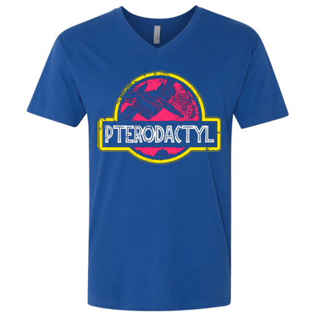 T-Shirts Royal / X-Small Jurassic Power Pink Men's Premium V-Neck